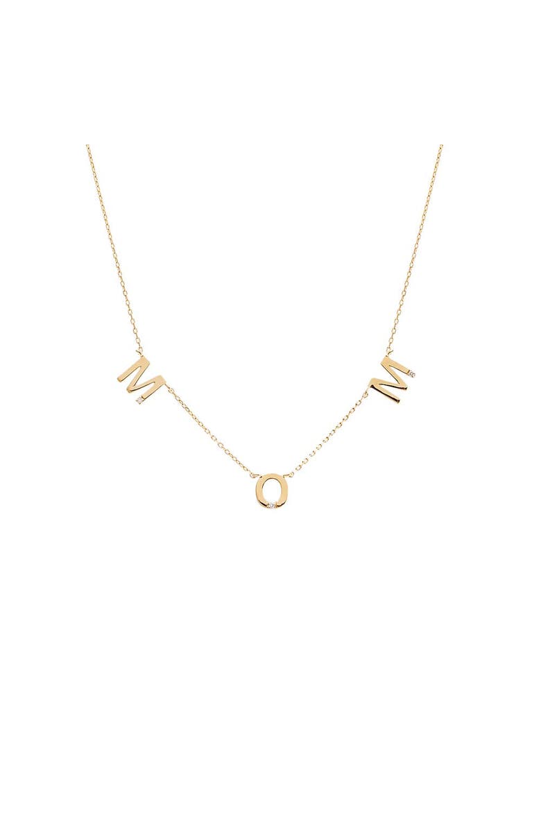 BY ADINA EDEN Tiny Diamond Scattered Mom Necklace 14K, Main, color, 