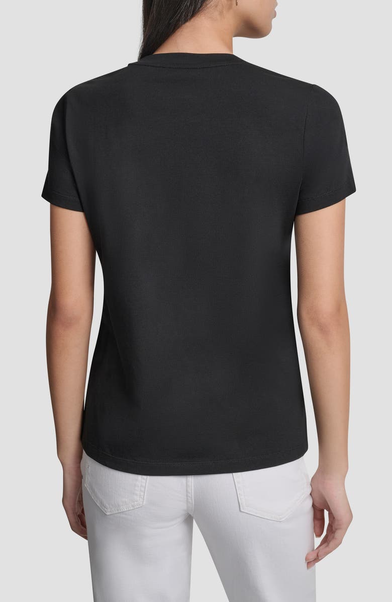 DKNY Crystal Embellished Bleeker St. Conversational Graphic T-Shirt, Alternate, color, Black