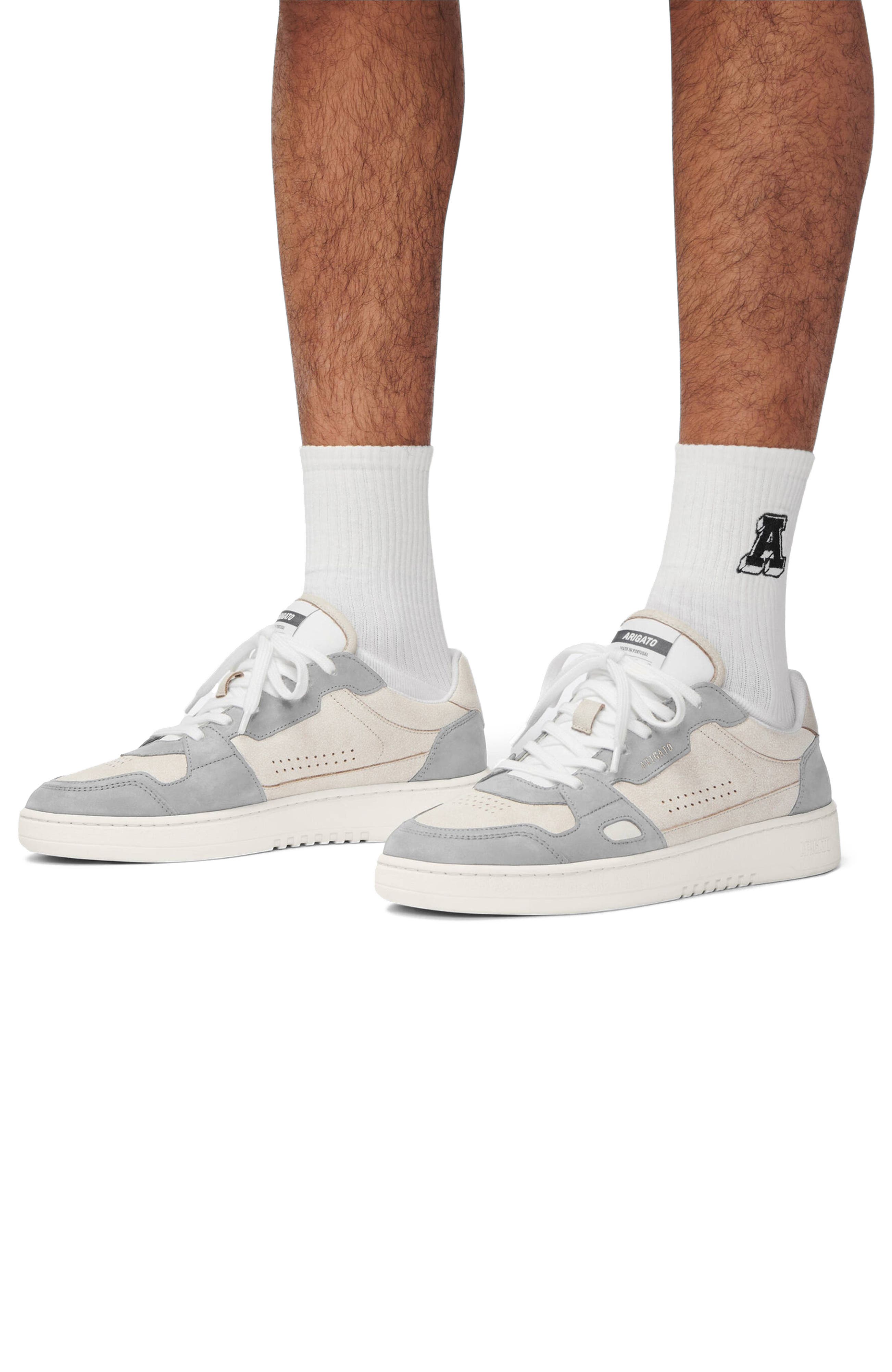 Axel Arigato Dice Lo Cracked Leather Sneaker, Alternate, color, Beige/Light Grey