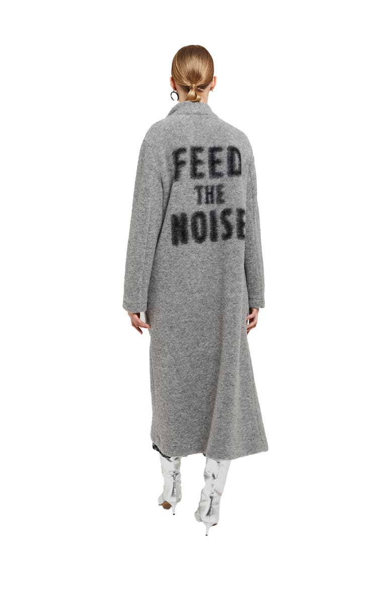 Wool-Blend Long Coat, Alternate, color, Grey