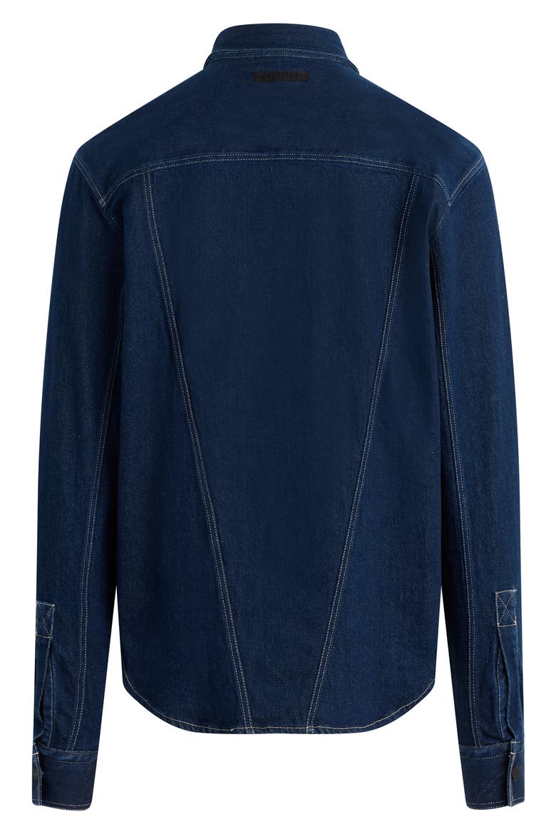 Denim Snap-Up Shirt, Alternate, color, ECLIPSE