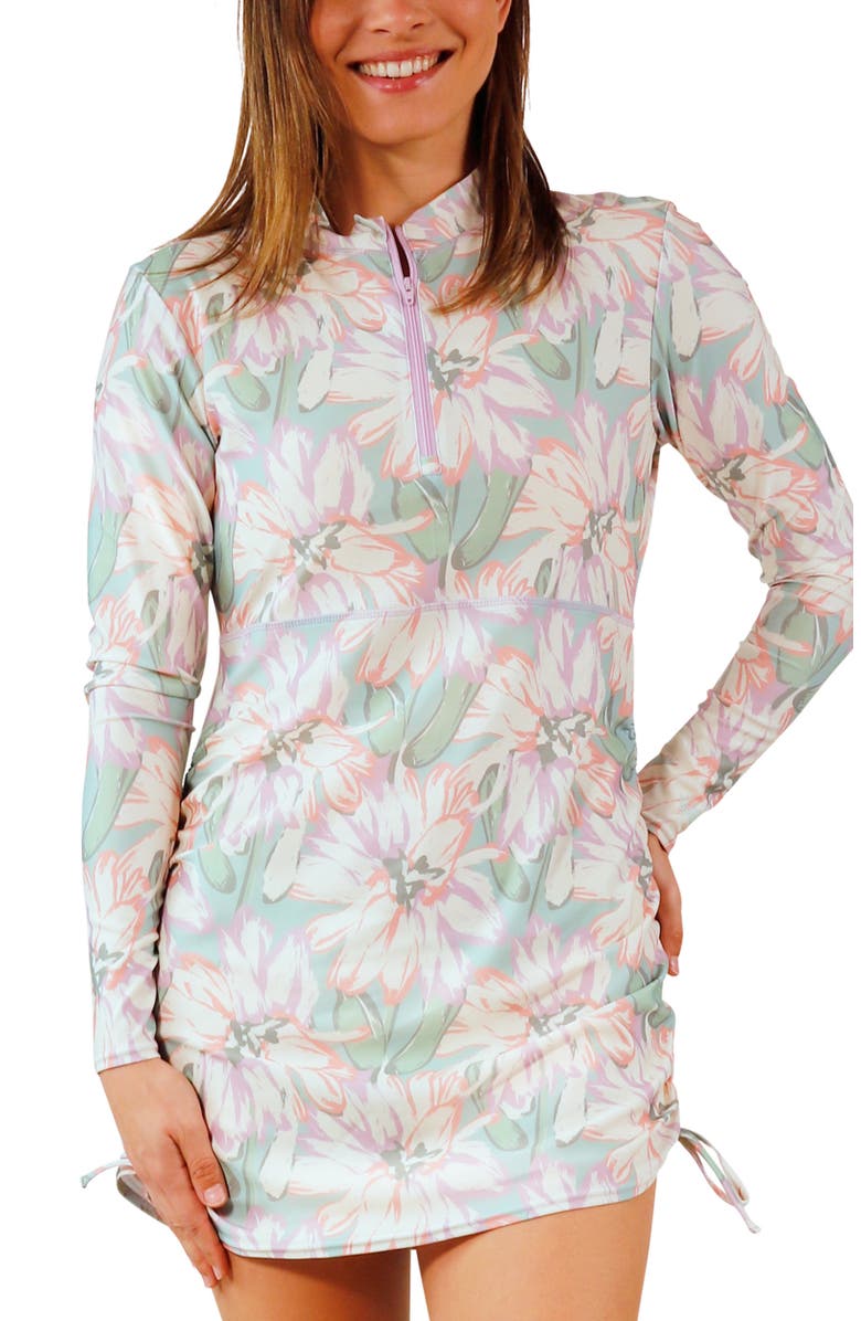 UV Skinz Convertible Swim Shirtdress, Main, color, Aurora Bloom