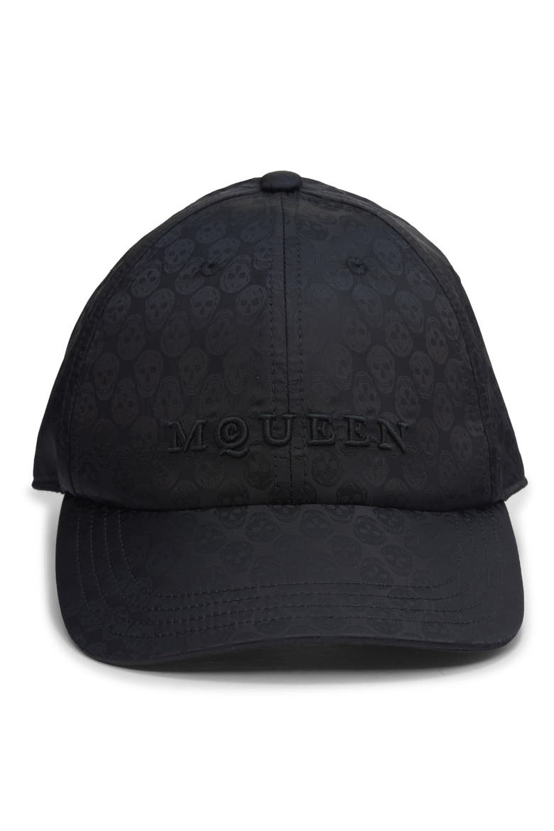 Skull Jacquard Adjustable Baseball Cap, Alternate, color, BLACK