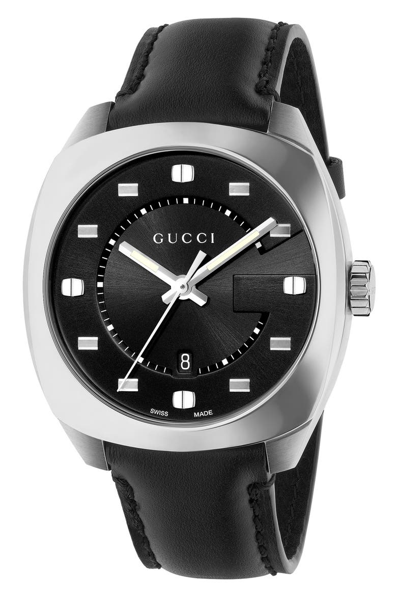 Leather Strap Watch, 41mm, Main, color, NO COLOR