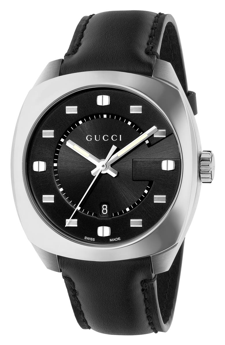 Gucci Leather Strap Watch, 41mm, Main, color,