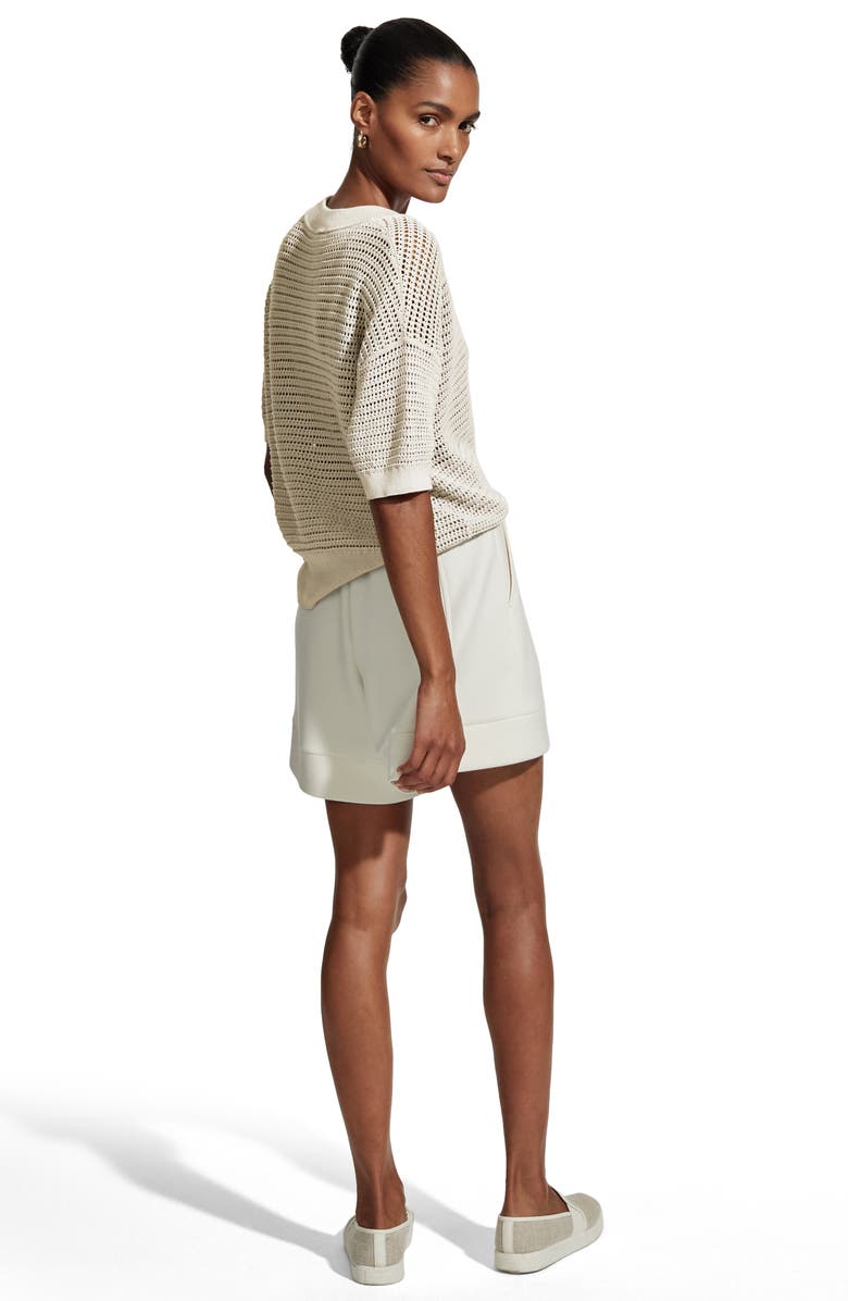 Varley Callie Sheer Knit Cotton Top, Alternate, color, Egret