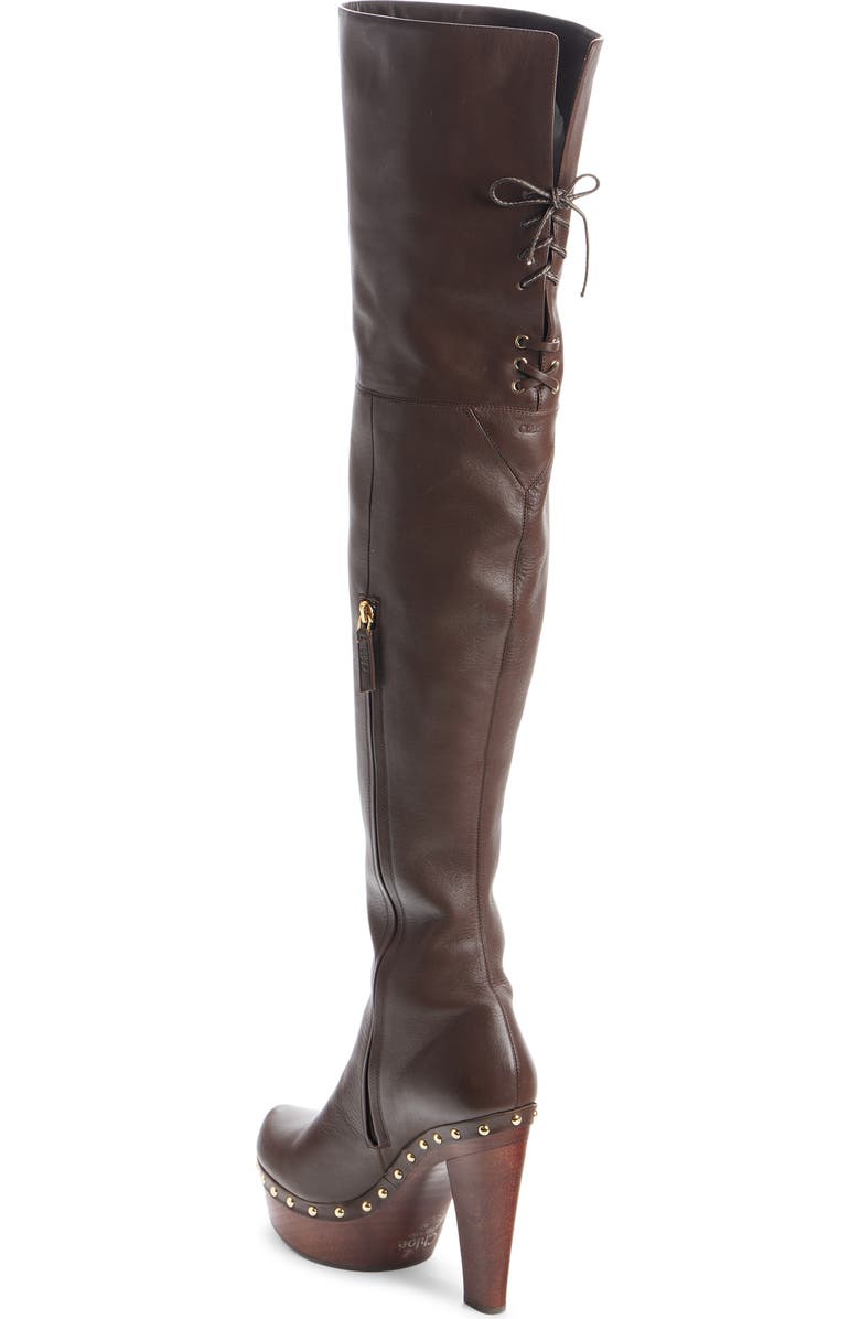 Chloé Lola Platform Over the Knee Boot, Alternate, color, Brown