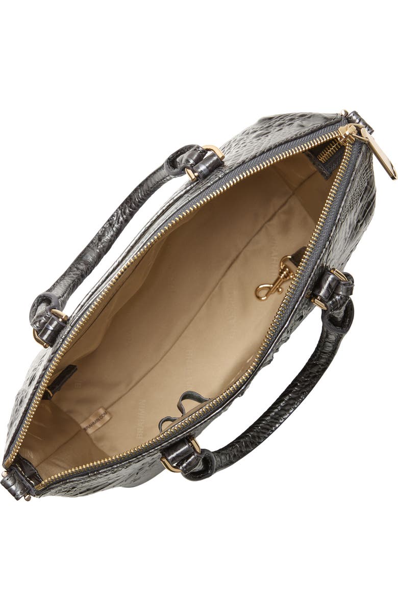 Brahmin Duxbury Croc Embossed Leather Satchel, Alternate, color, Charcoal Melbourne