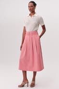 Exquise Nathalie High Waisted Pleated Midi Skirt