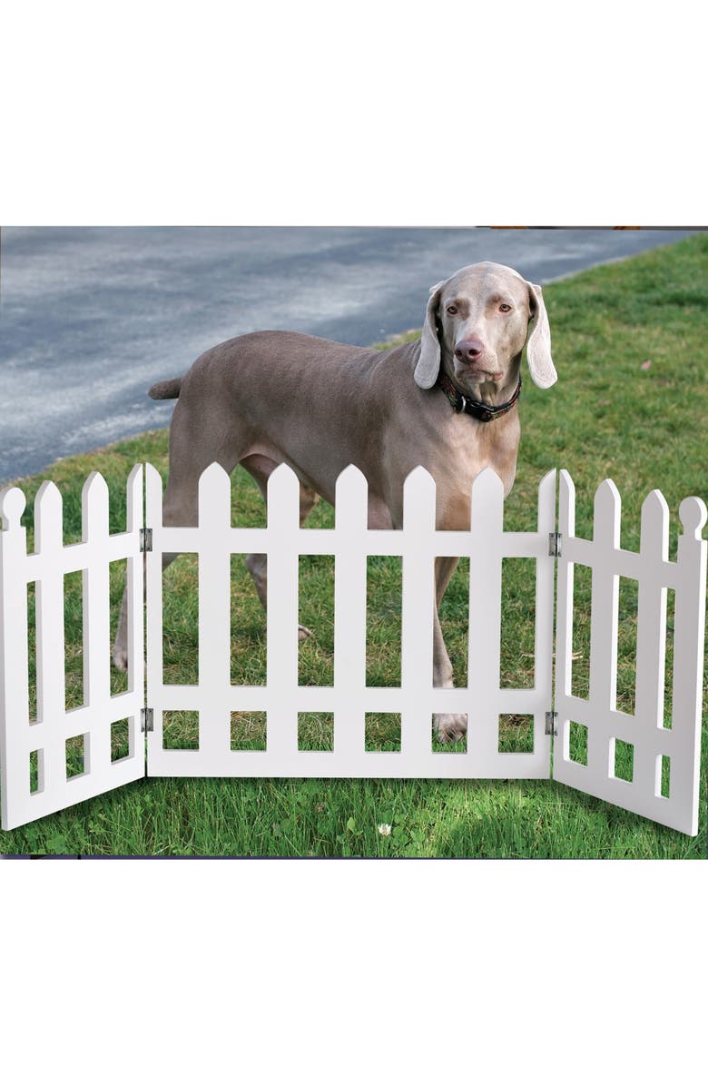 Etna Products Wooden Pet Gate White Picket Fence, Alternate, color, 