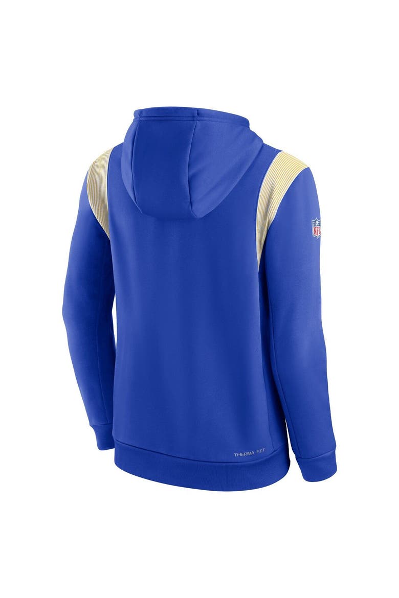 Men's Nike Royal Los Angeles Rams Sideline Athletic Stack Performance Pullover Hoodie, Alternate, color, Royal