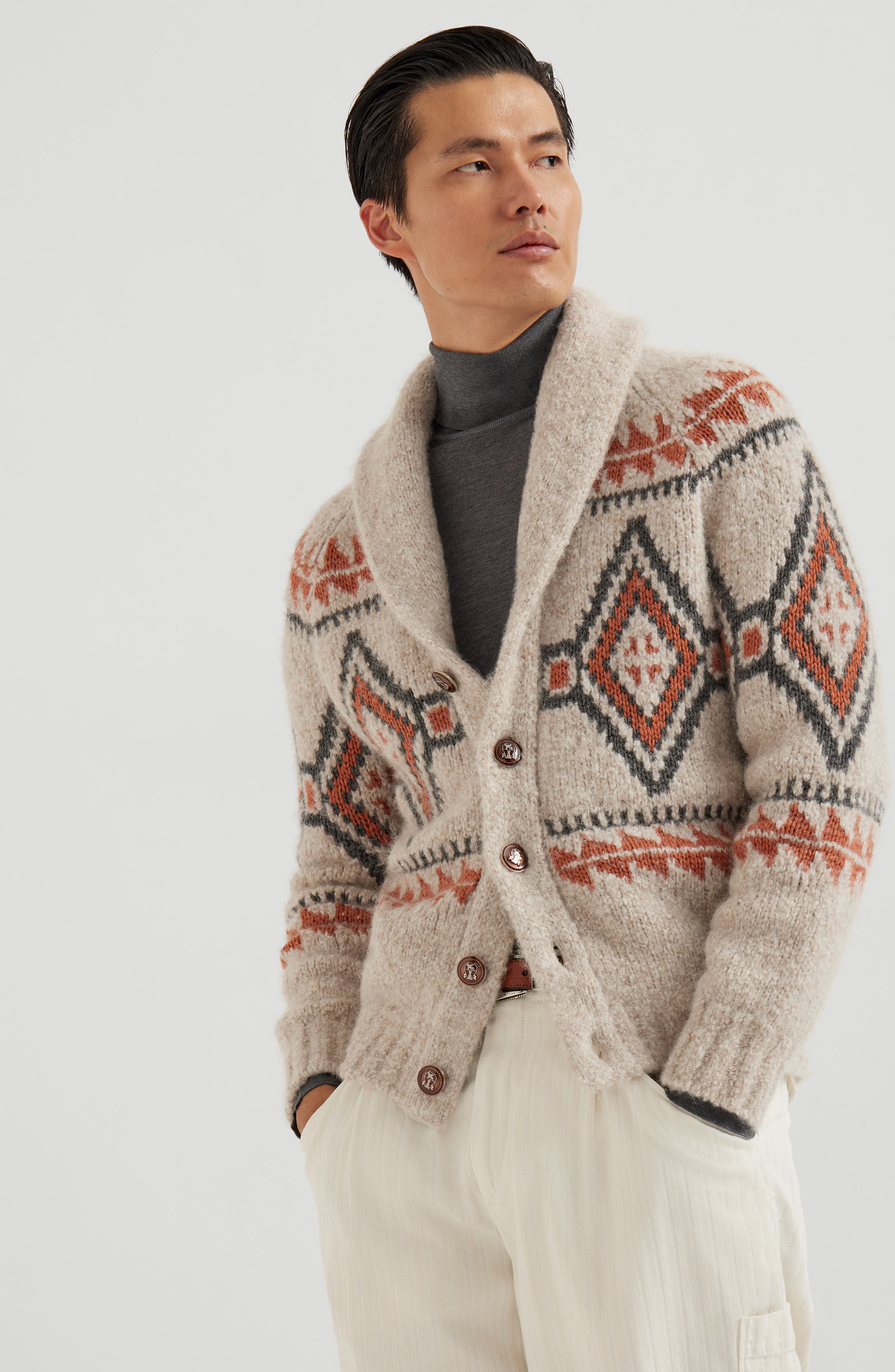 Geometric jacquard cardigan - image 2