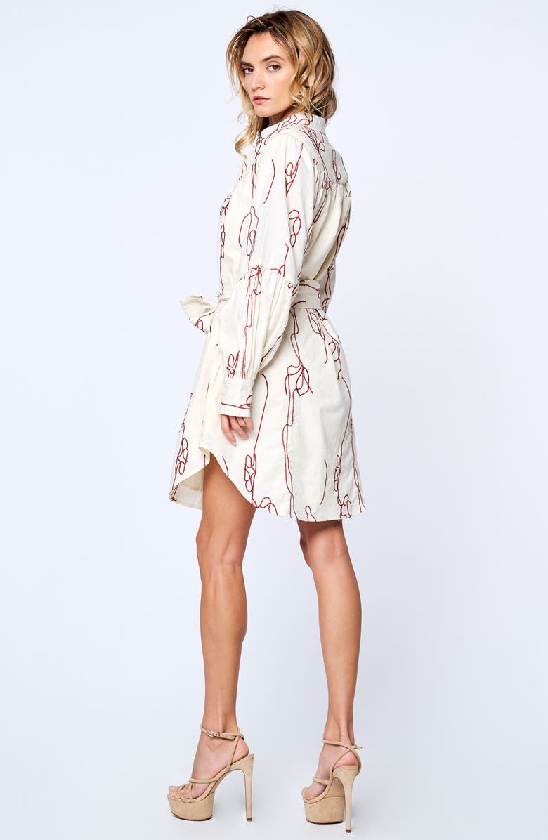 CIEBON Amelie Embroidered Long Sleeve Shirtdress, Alternate, color, 