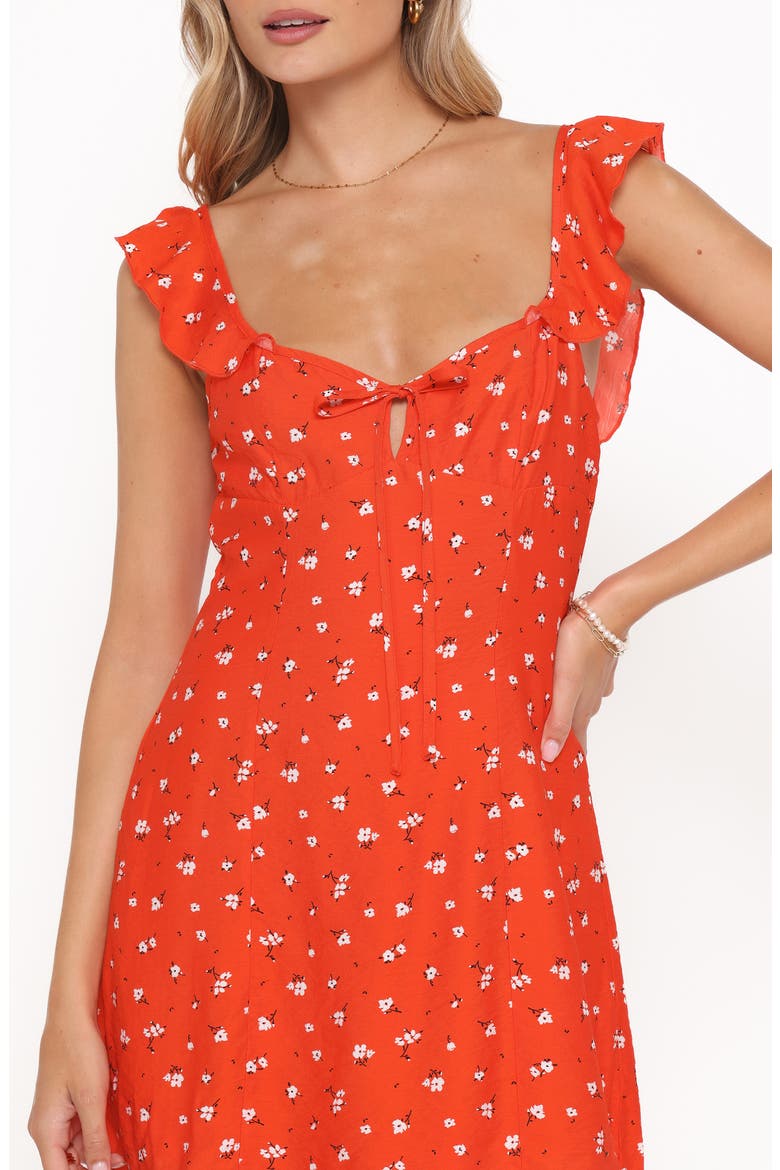 Lacey Floral Print Minidress, Alternate, color, RED FLORAL