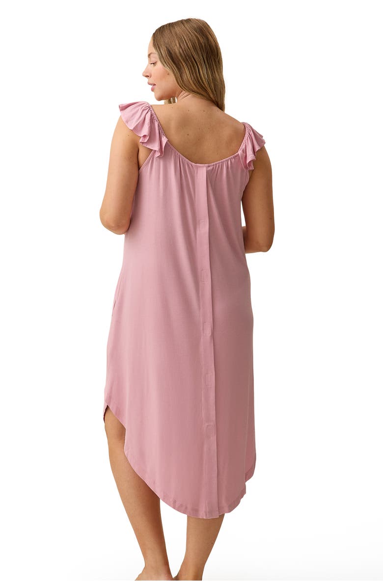 Kindred Bravely Ruffle Strap Labor & Delivery Gown, Alternate, color, Light Mauve