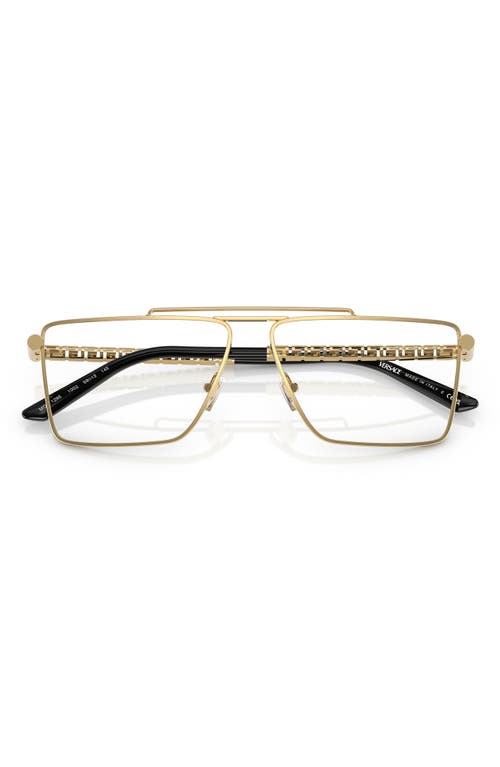 Versace 57mm Rectangular Optical Glasses In Gold