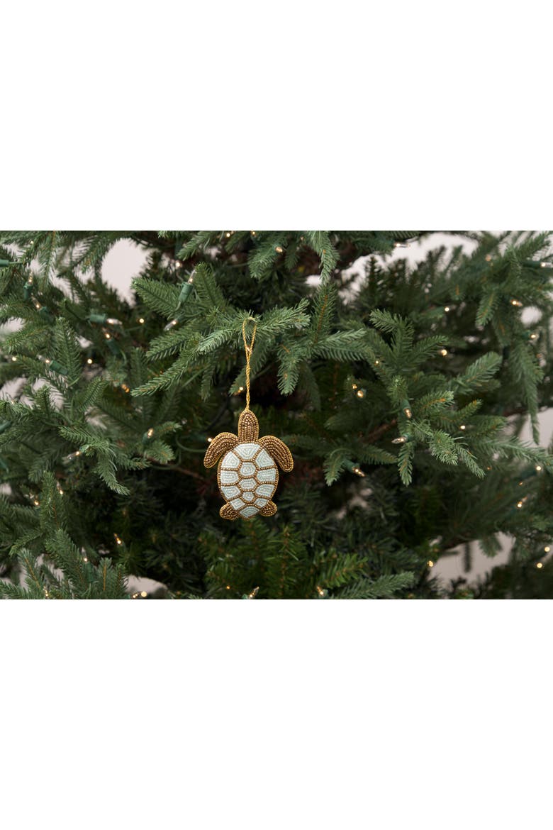Sea Turtle Beaded Christmas Tree Ornament, Alternate, color, Blue