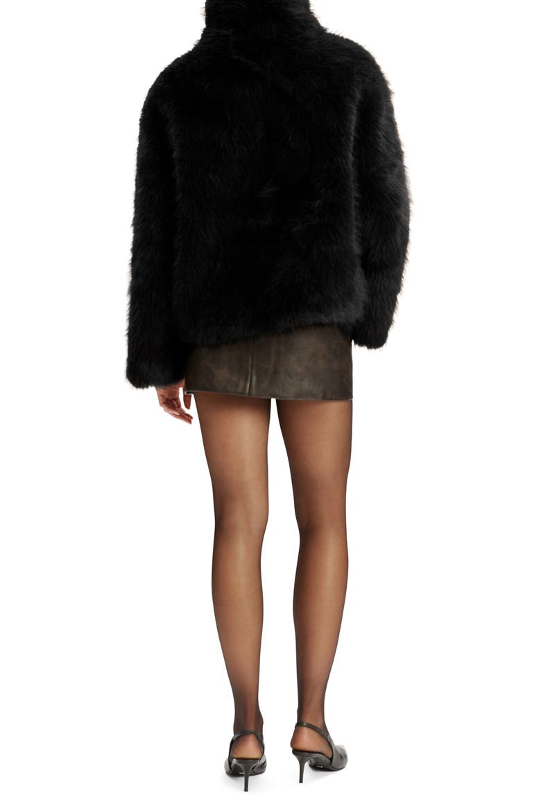 Renata Faux Fur Turtleneck, Alternate, color, BLACK