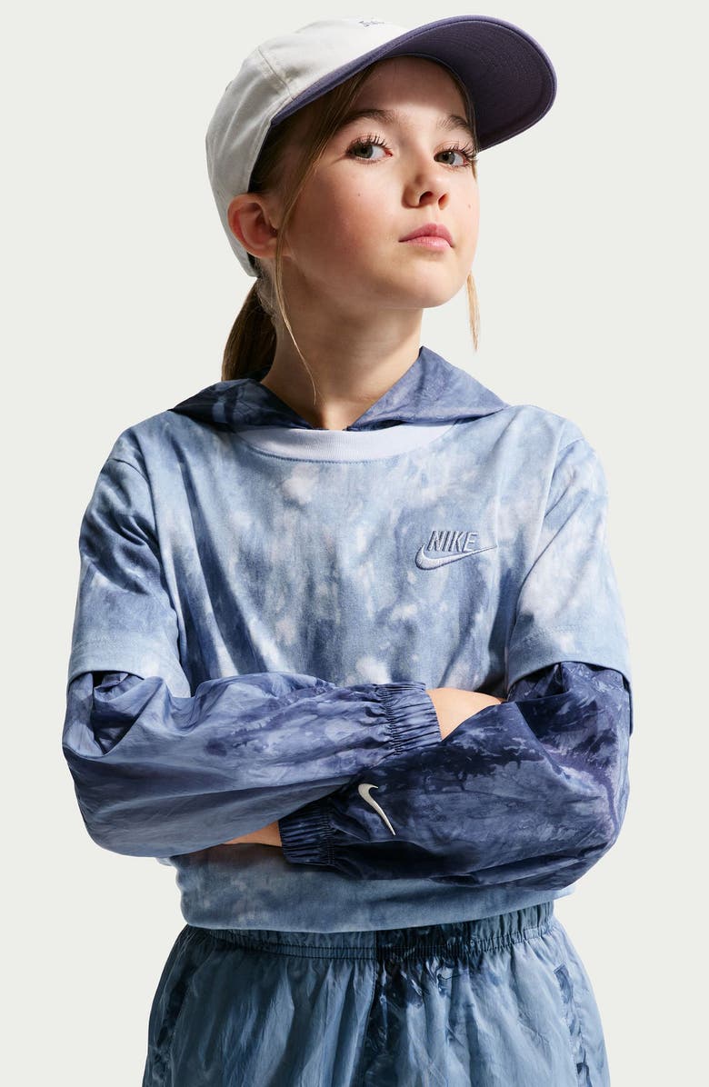 Nike Kids' Sportswear Club Woven Shorts, Alternate, color, 461 Mystic Navy/Soft Pearl