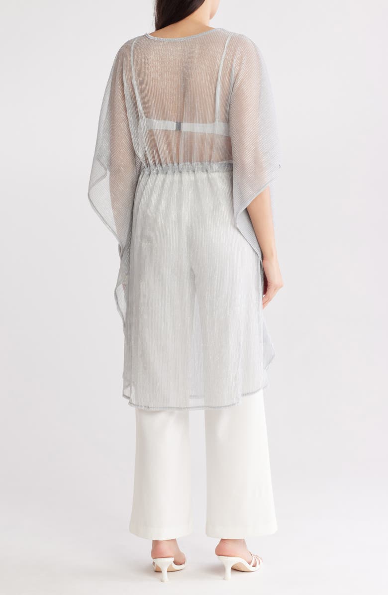 AREA STARS Metallic Drawstring Waist Poncho, Alternate, color, Silver