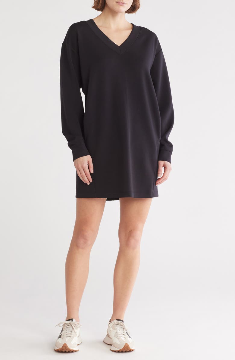 Z by Zella Whisper Knit V-Neck T-Shirt Dress, Main, color, 