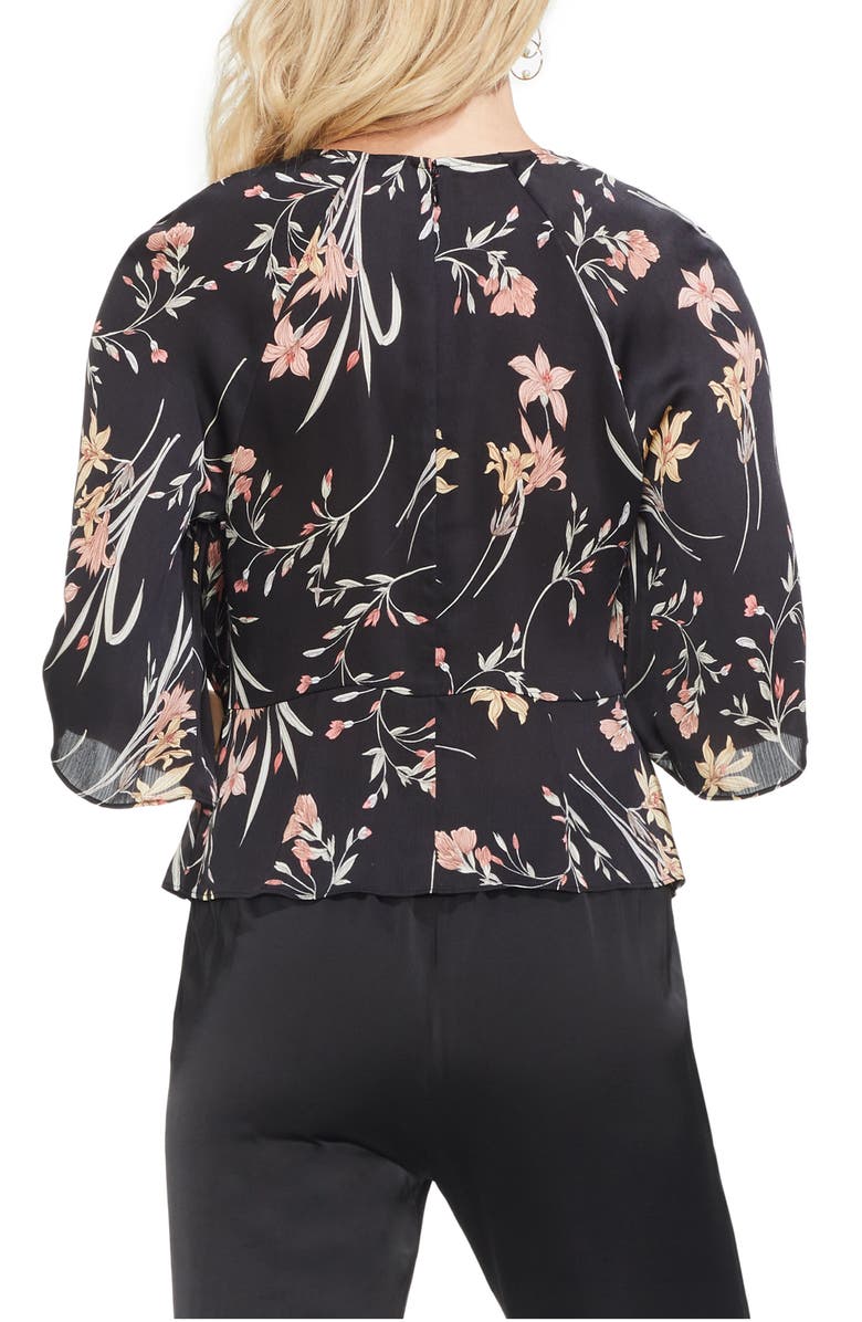 Vince Camuto Bell Sleeve Tie Front Top, Alternate, color,