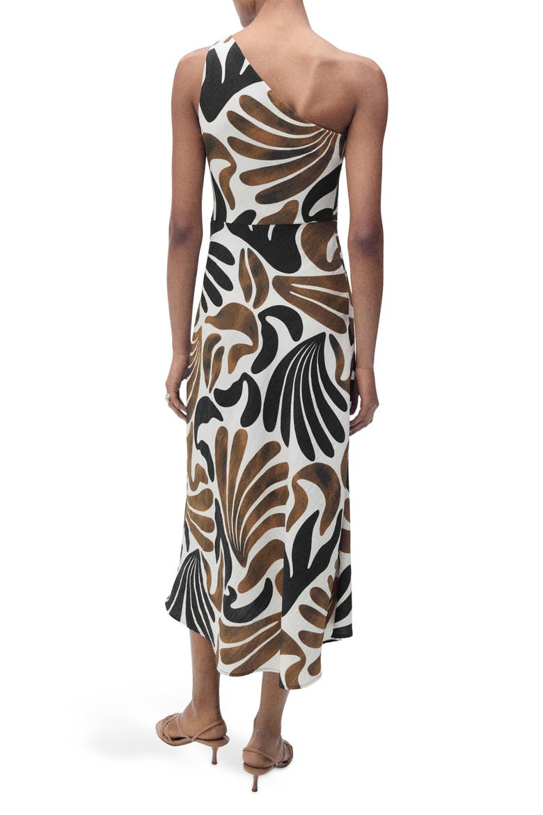 Nata One-Shoulder Midi Dress, Alternate, color, BROWN