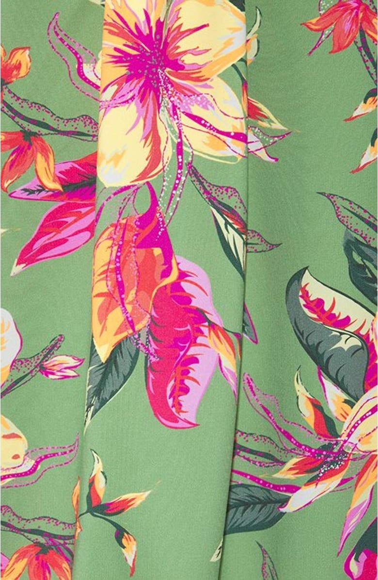LASCANA Women's Tropical Print Oversized Tankini Swimsuit Top, Alternate, color, Green Pink