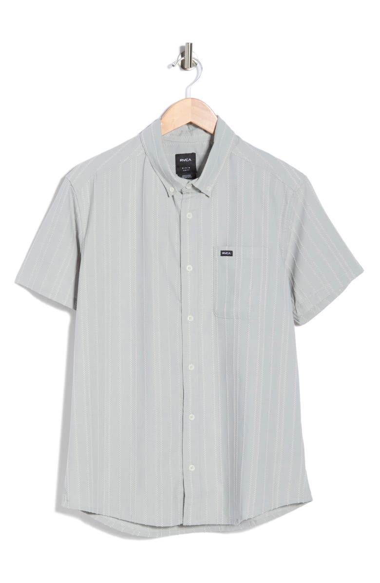 RVCA That'll Do Stripe Slim Fit Short Sleeve Button-Down Shirt, Alternate, color,