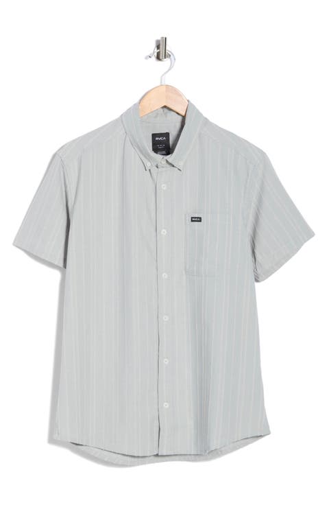 That'll Do Stripe Slim Fit Short Sleeve Button-Down Shirt