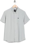 RVCA That'll Do Stripe Slim Fit Short Sleeve Button-Down Shirt