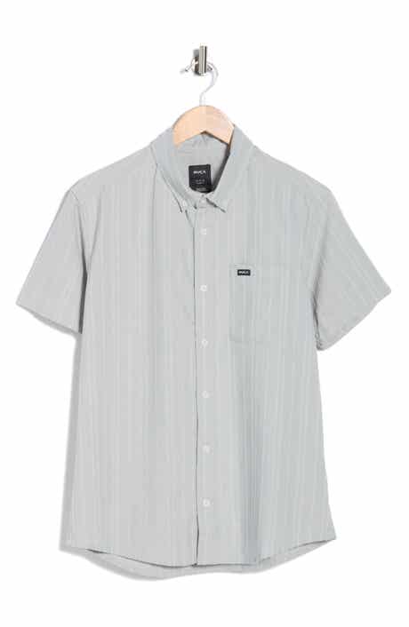 RVCA That'll Do Stripe Slim Fit Short Sleeve Button-Down Shirt