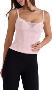 HOUSE OF CB Lini Mesh Corset Top