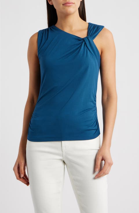 Asymmetric Neck Sleeveless Top