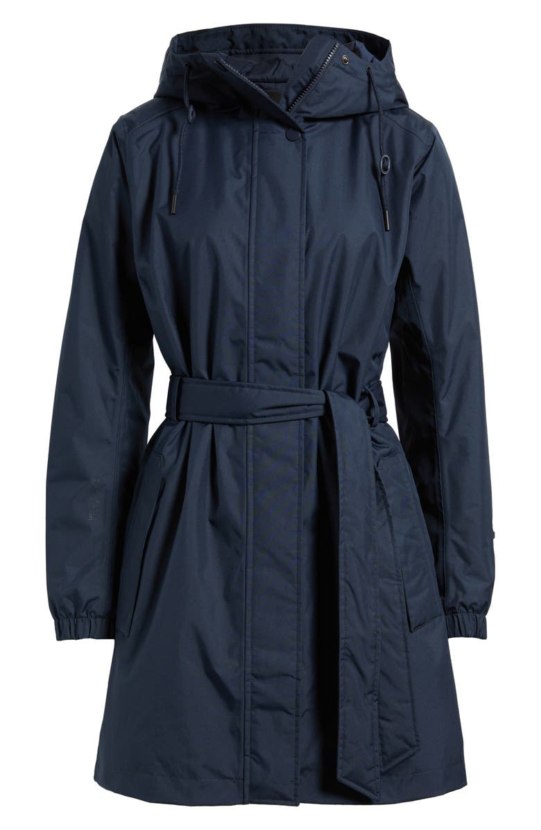 Helly Hansen Classic Insulated Trench Coat, Alternate, color, Navy