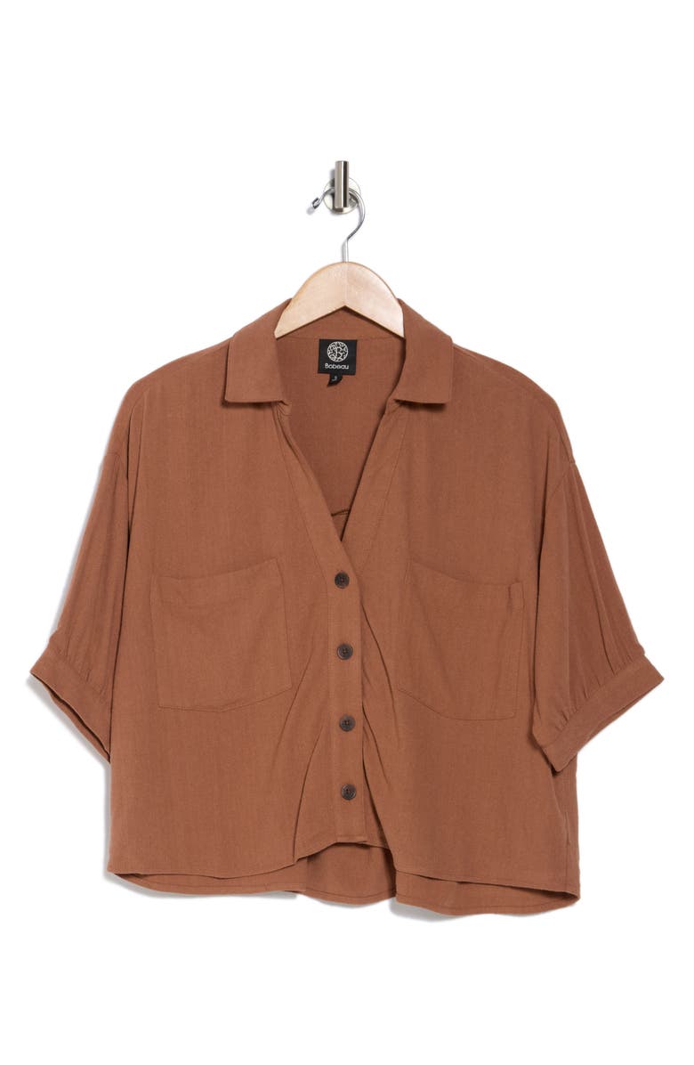 Bobeau Short Sleeve Camp Shirt, Alternate, color, 