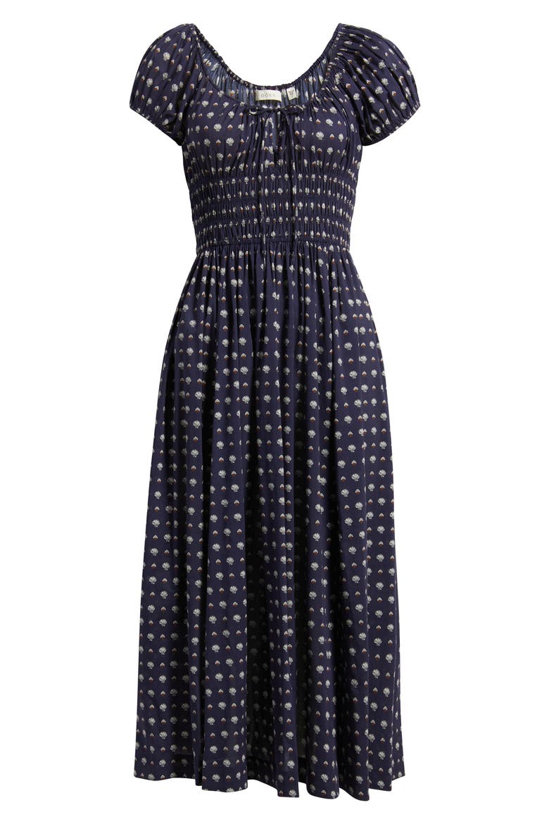 Quinn Organic Cotton Poplin Maxi Dress, Alternate, color, BLEU FOULARD DE LA MER