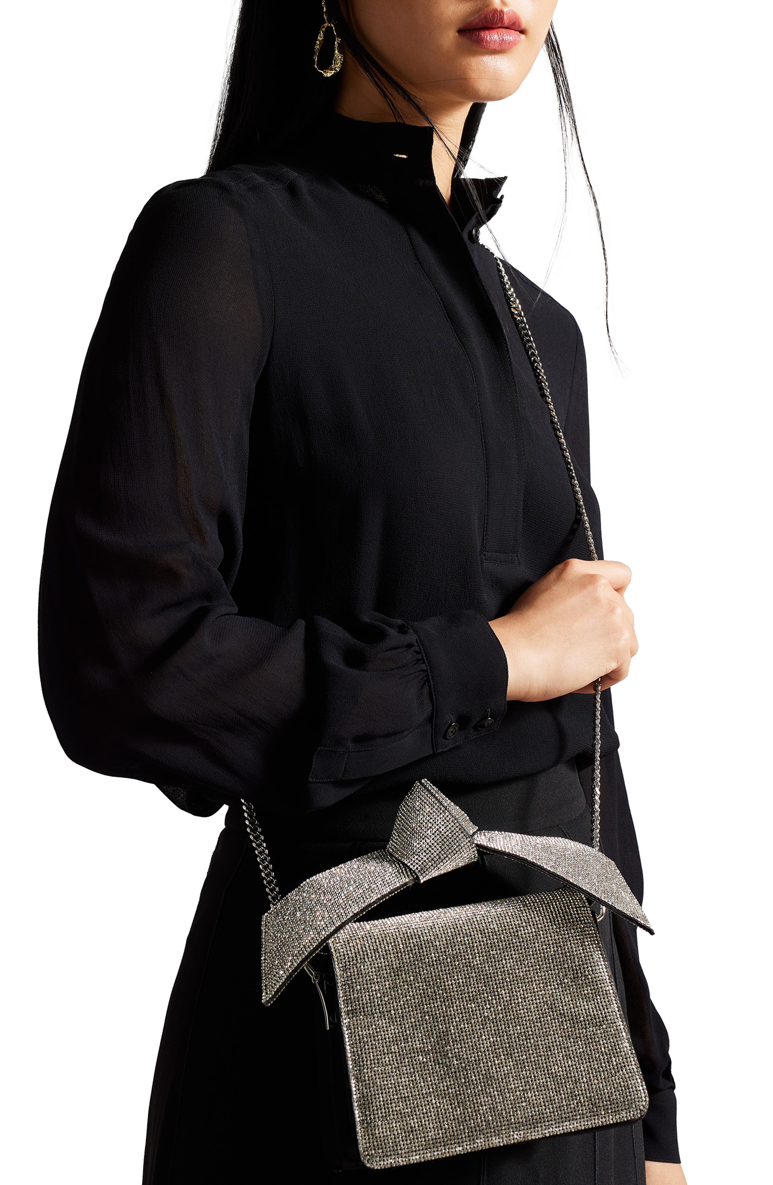 Ted Baker London Nialisa Soft Knot Crystal Crossbody Bag, Alternate, color, 