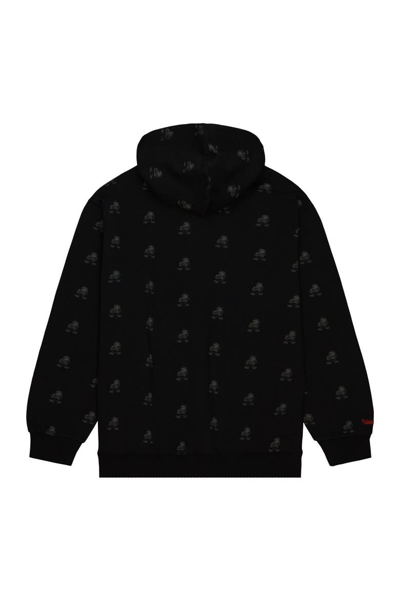 Men's Mitchell & Ness Black Cleveland Browns Allover Print Fleece Pullover Hoodie, Alternate, color, Black