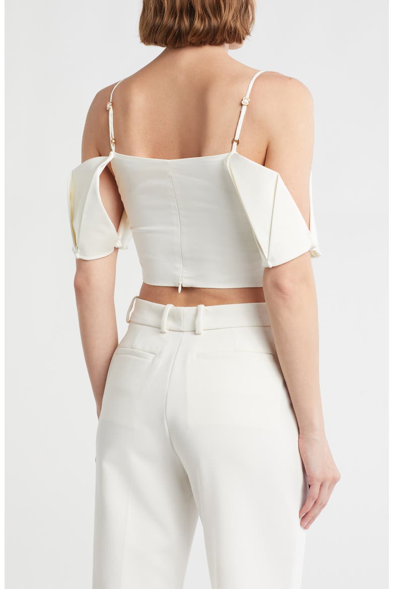 Ambra Cold Shoulder Crop Top, Alternate, color, OFF WHITE