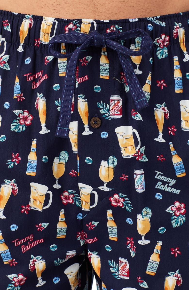 Tommy Bahama Woven Cotton Drawstring Pajama Pants, Alternate, color, Navygraph