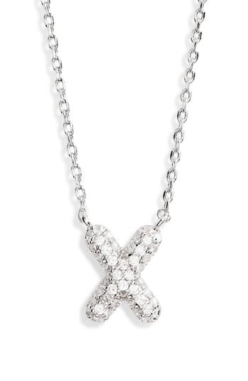 Leith Cubic Zirconia Initial Pendant Necklace