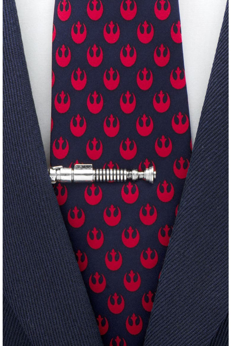 Luke Skywalker Lightsaber Tie Clip, Alternate, color, SILVER
