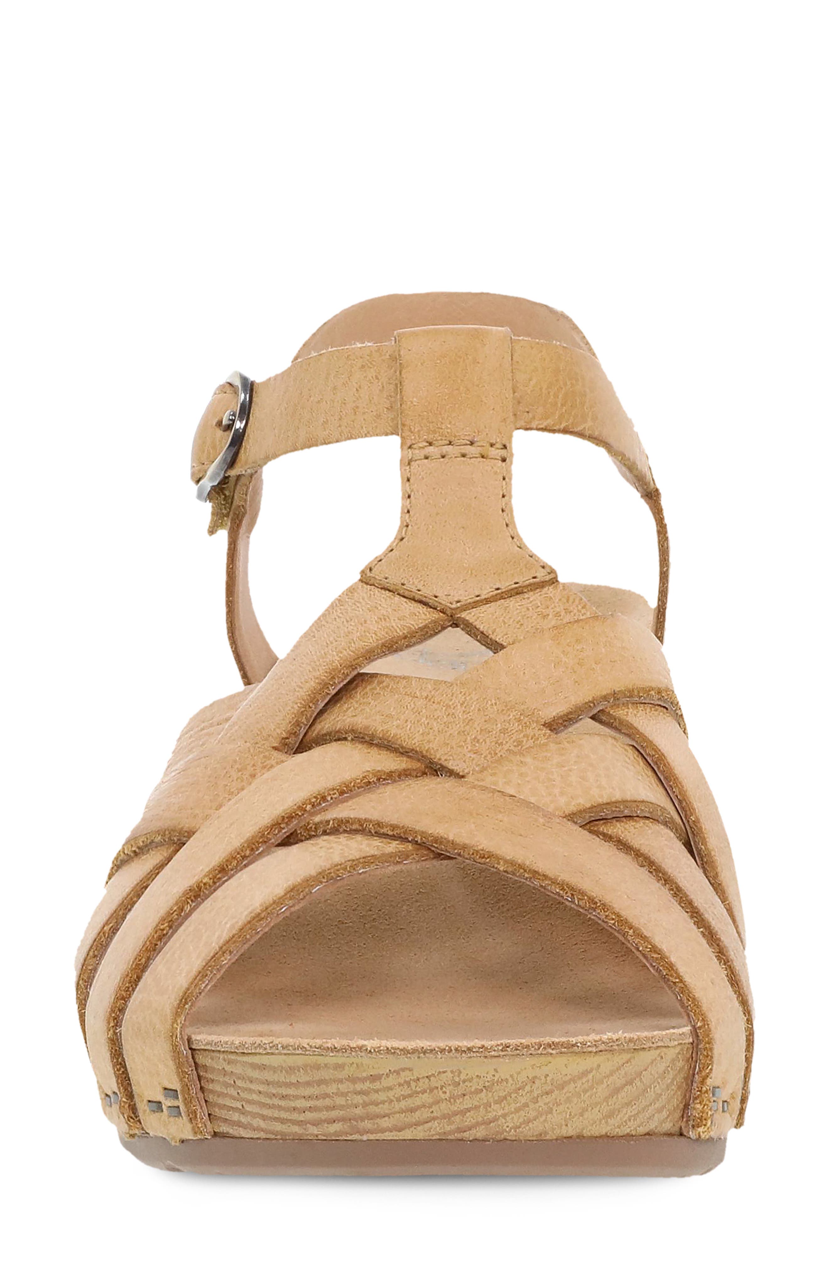 Dansko Tinley Wedge Sandal, Alternate, color, Tan