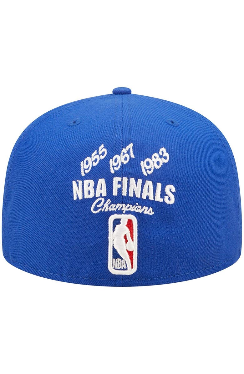 New Era Men's New Era Royal Philadelphia 76ers 3x NBA Finals Champions Crown 59FIFTY Fitted Hat, Alternate, color, Royal