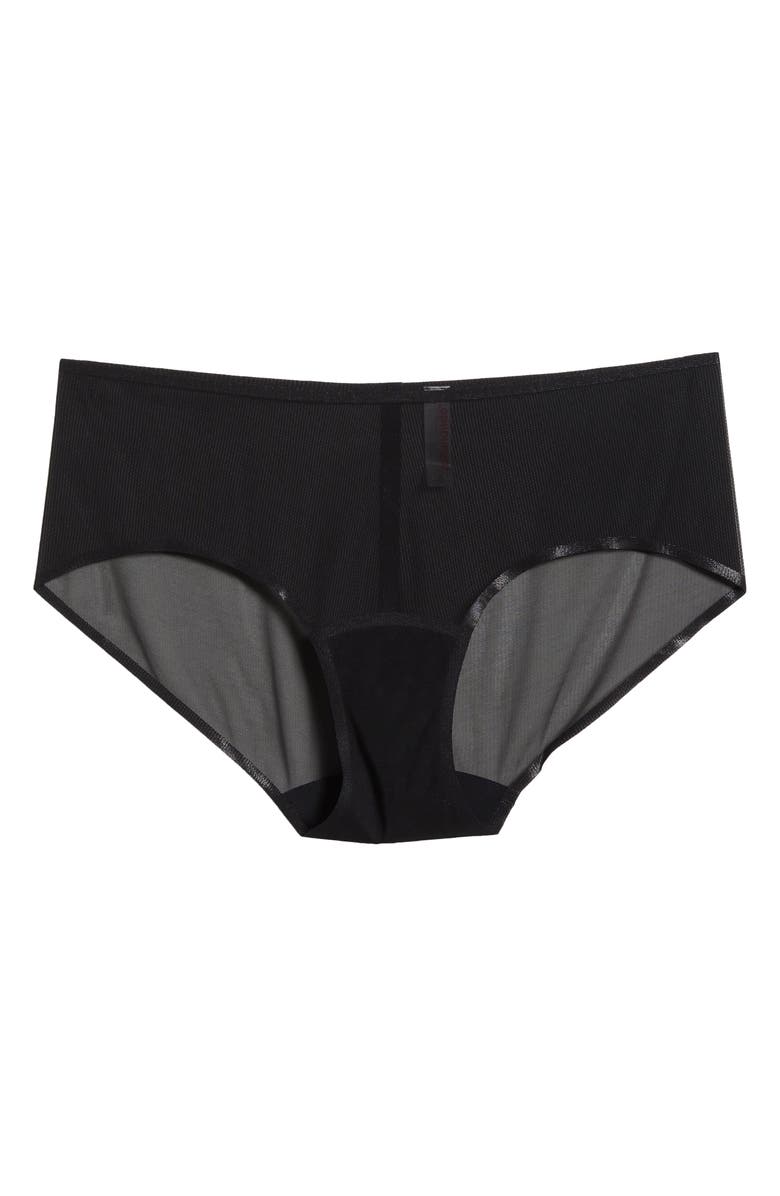 Commando Chic Mesh Bikini, Alternate, color, Black