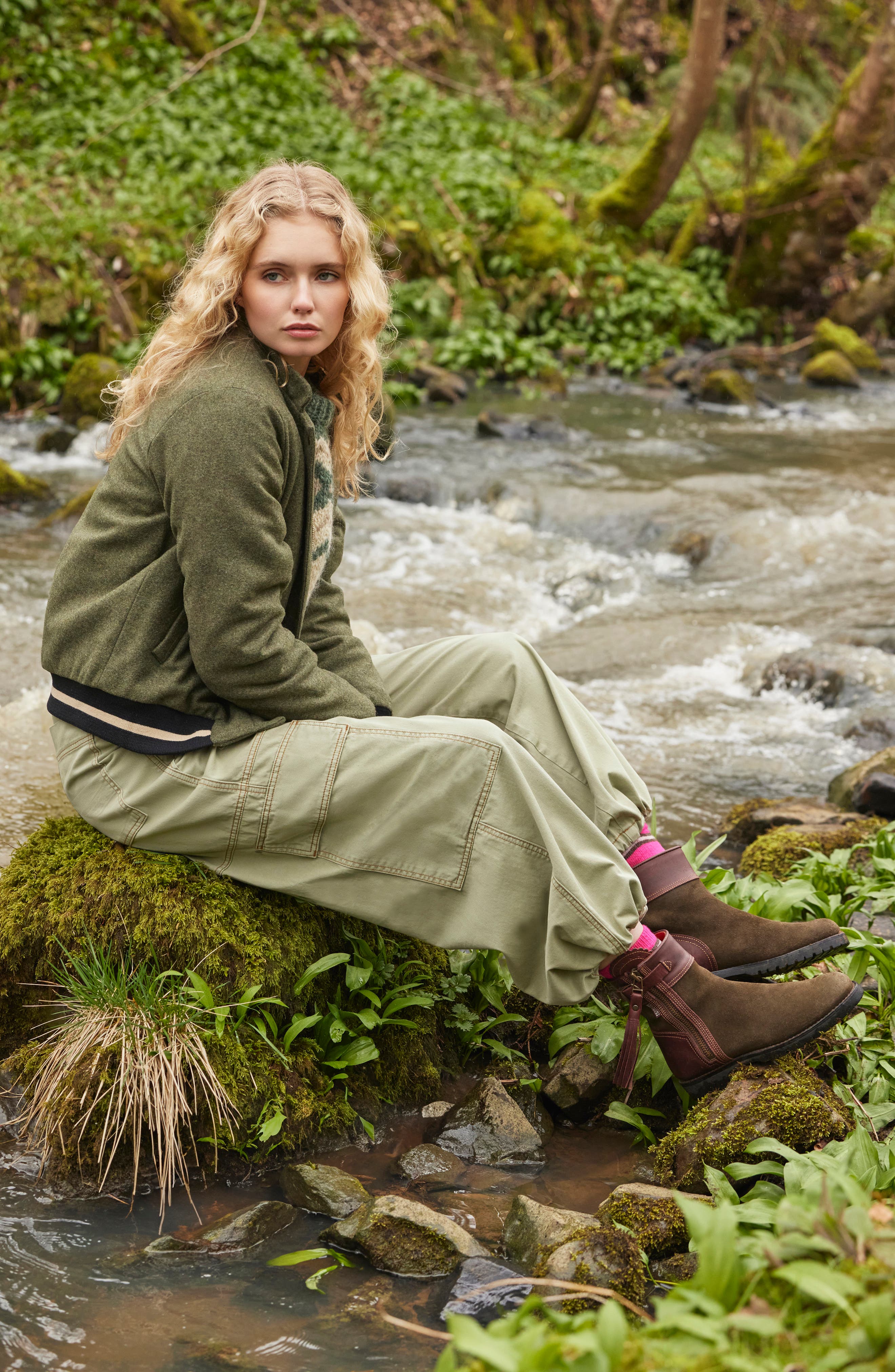 Penelope Chilvers Inclement Waterproof Tassel Bootie, Alternate, color, Seaweed/ Conker