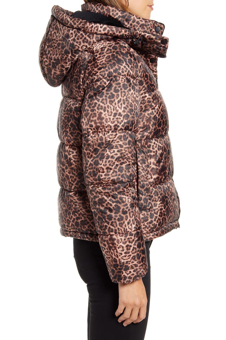 Leopard Print Puffer Jacket, Alternate, color, LEOPARD