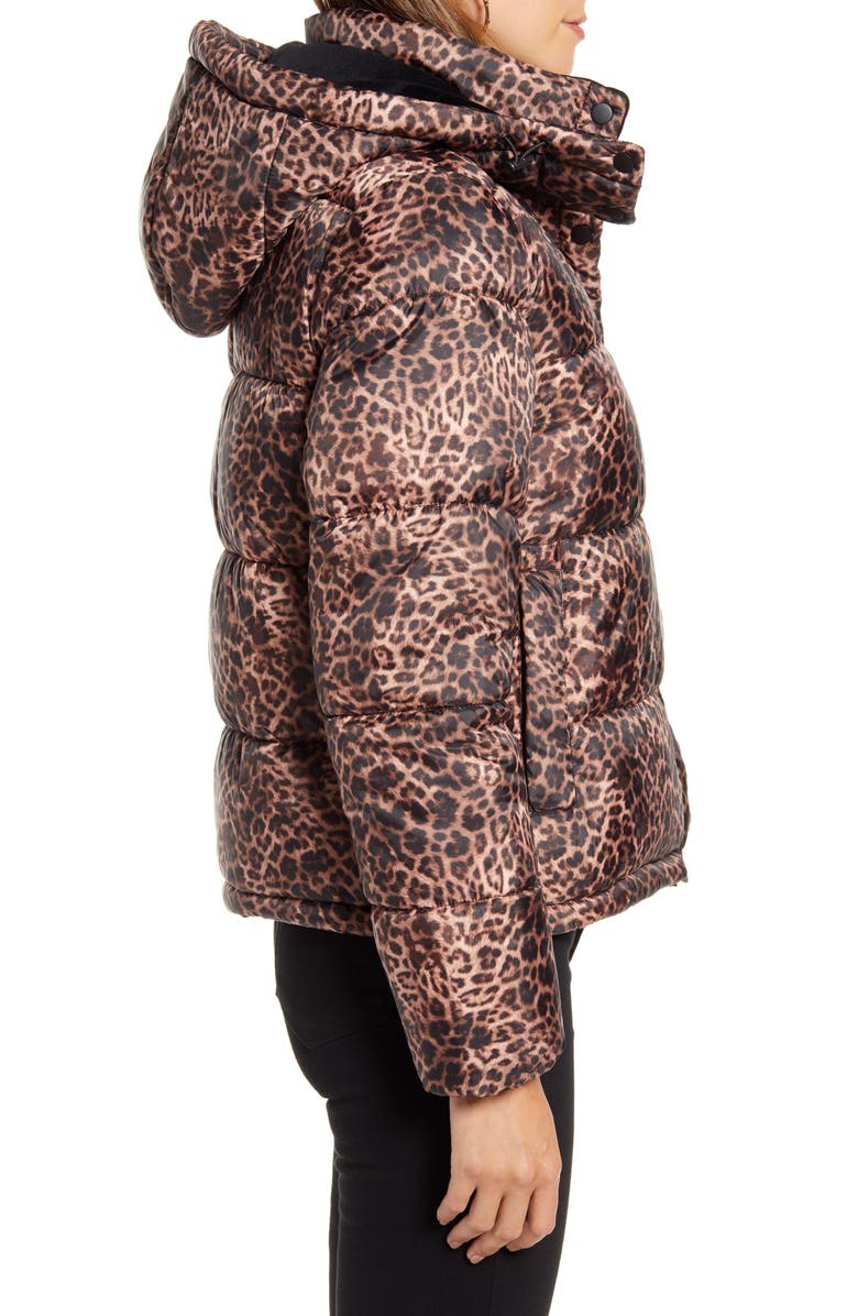 Rachel Parcell Leopard Print Puffer Jacket, Alternate, color,