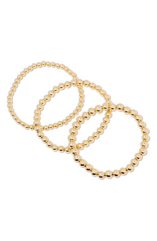 Brook and York Makenna Set of 3 Beaded Stretch Bracelets in Gold 